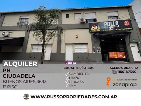 Alquiler Departamento 3 Ambientes en Ciudadela