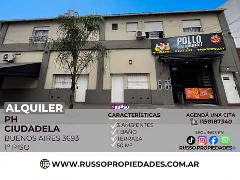 Alquiler Departamento 3 Ambientes en Ciudadela