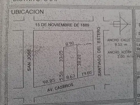 Importante lote Av. Caseros 2200 m2 vendibles