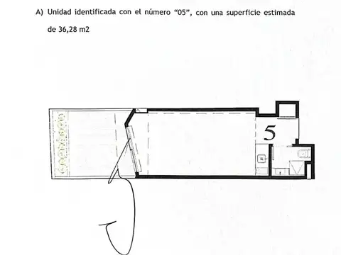 Departamento Monoambiente con 1 baño