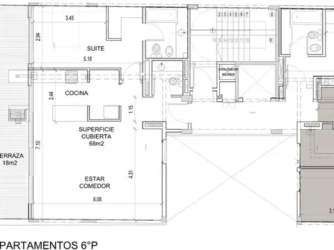 Departamento 2 ambientes con 1 baño