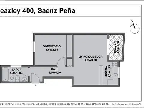 Departamento 2 ambientes con 1 baño