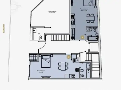 Departamento Monoambiente con 1 baño