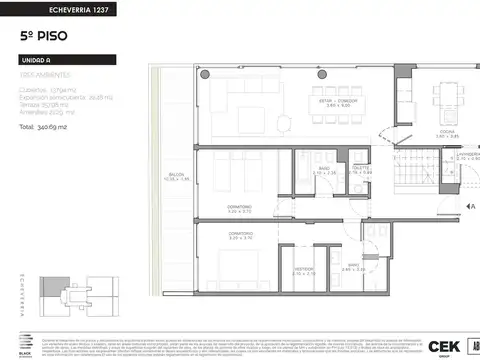 Penthouse de 3 ambientes con terraza privada y 2 cocheras en venta en Belgrano