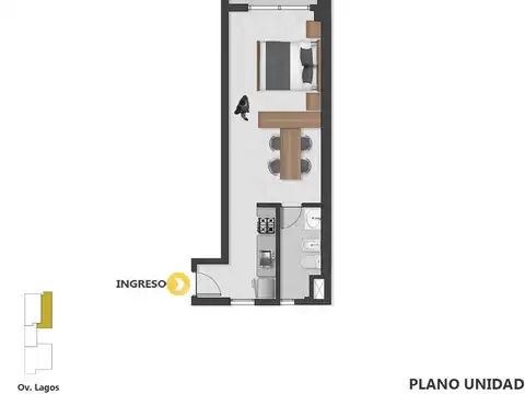 Venta departamento monoambiente Lourdes Rosario