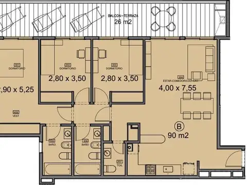 Departamento en Venta de 4 ambientes