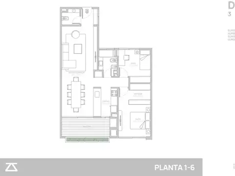 Departamento en Venta de 3 ambientes
