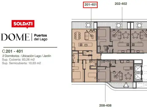 Departamento en Venta en Puertos, USD 350.200