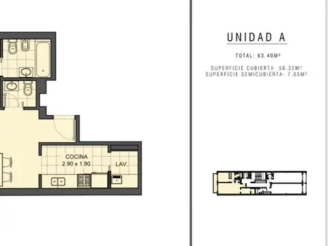 Departamento en Venta de 2 ambientes