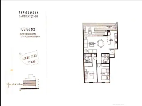 Departamento 3 ambientes en 1 piso en Residence- La Calesa