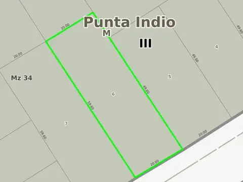 Terreno en Venta 60  mts Fondo