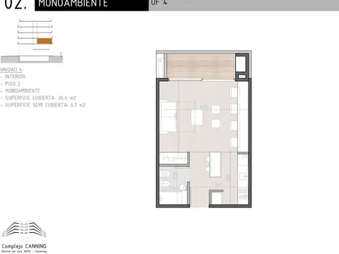 Venta Monoambiente con balcón en Canning