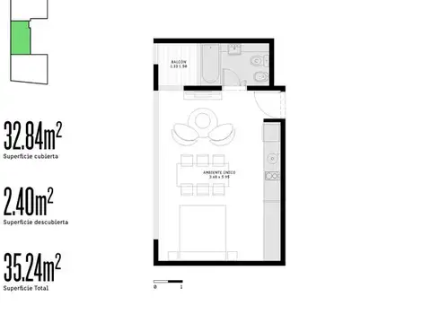 Departamento en Venta en Olivos, USD 110.000
