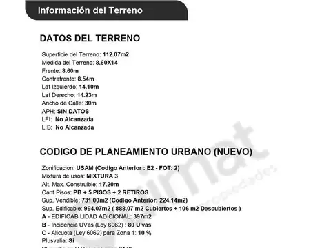 Terreno en Venta de 112,0 m2