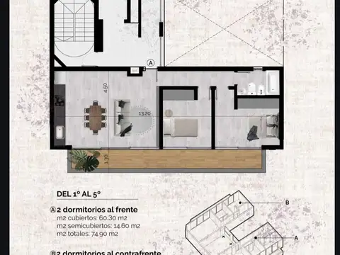 Piso de categoria de 3 dormitorios en La Plata
