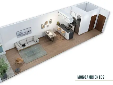 Departamento Monoambiente con 1 baño