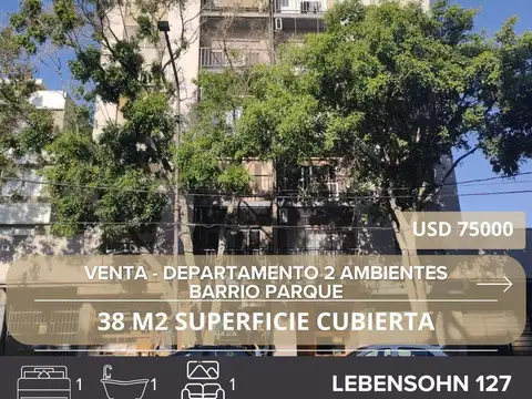 VENTA DEPARTAMENTO 2 AMBIENTES BERNAL - BARRIO PARQUE