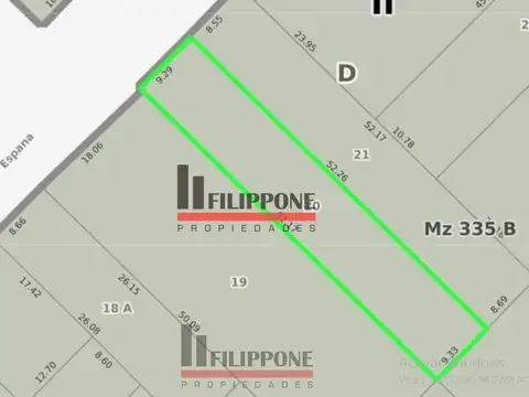 Terreno en Venta 52  mts Frente