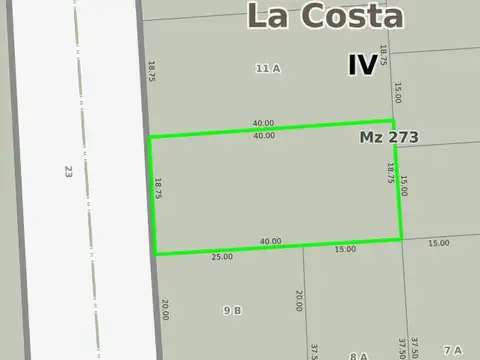 Terreno en Venta 40  mts Fondo