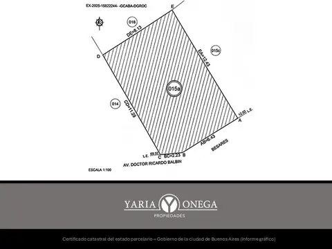 Terreno sobre Avenida Balbín USAA