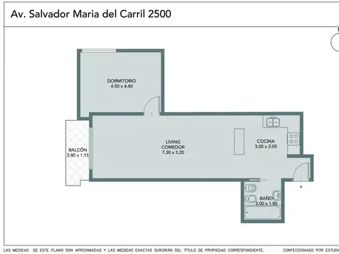 Departamento 2 ambientes con 1 baño