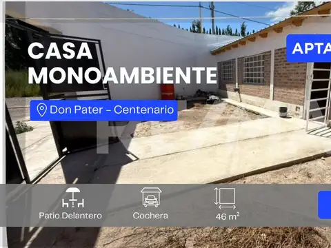 VENTA CASA MONOAMBIENTE DON PATER CENTENARIO