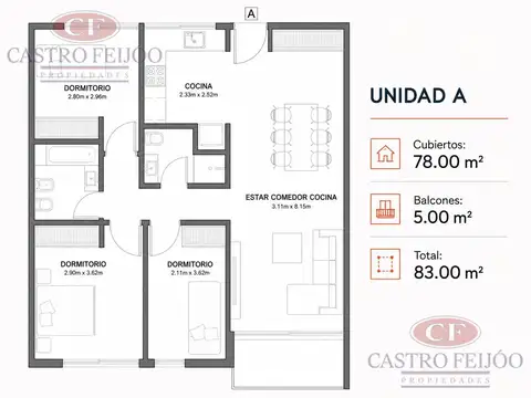 epartamento de 4 ambientes al frente con balcón y baulera