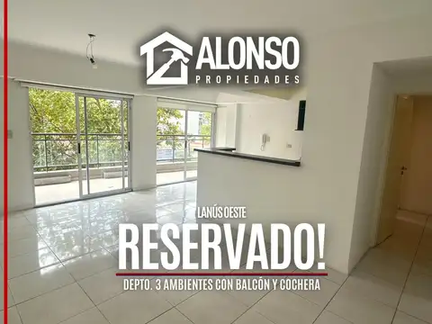 Departamento 3 ambientes con balcón corrido en venta, Lanus