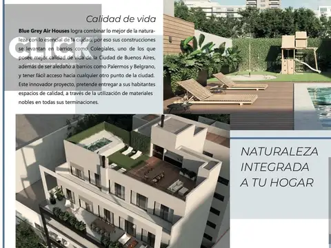 Venta - Colegiales - Departamento 5 ambientes tipo casa con jardín único a estrenar