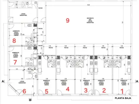 Depto Tipo Casa 3 ambientes con 1 baño