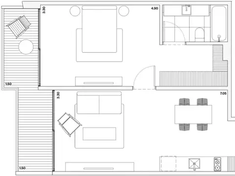 Departamento en Venta de 2 ambientes