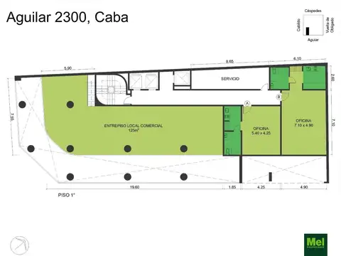 Aguilar 2300, Piso 1