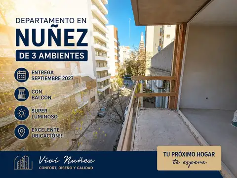 VENTA DEPARTAMENTO 3 AMBIENTES NUÑEZ BALCON PILETA