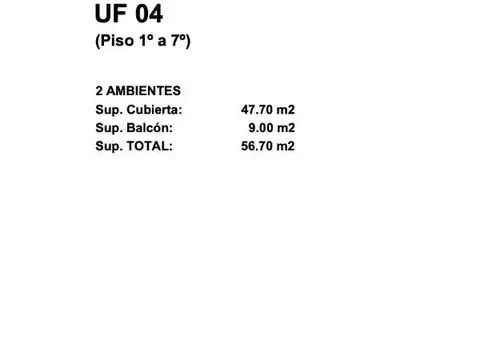 Departamento en Venta de 2 ambientes