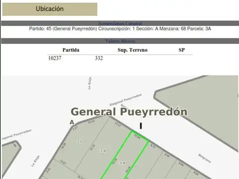Terreno en Venta de 332,0 m2