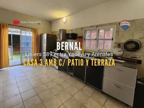 VENTA CASA 3 AMB C/ PATIO EN BERNAL - APTO CREDITO