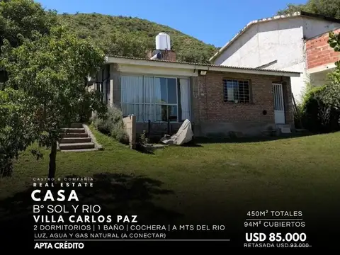Venta Casa De 2 Dormitorios En Sol Y Río, A 300Mts De La Avenida Cárcano - Villa Carlos Paz