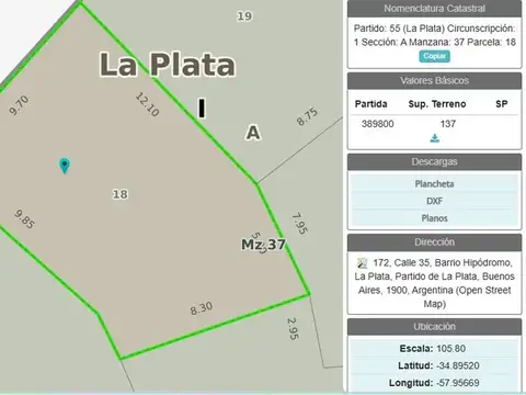 LOTE EN VENTA  LA PLATA CON CASA A DEMOLER