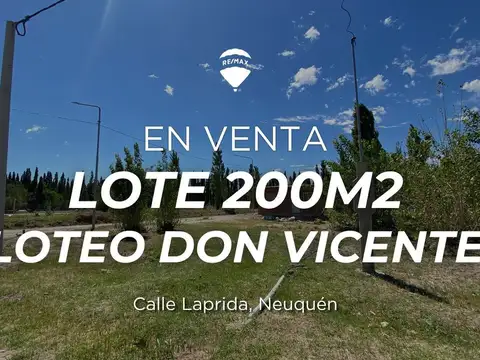 LOTE EN VENTA EN NEUQUÉN DON VICENTE