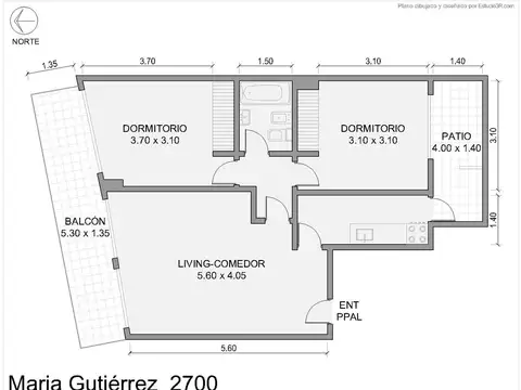 3 Amb patio, lavadero Recoleta - Juan María Gutiérrez 2700
