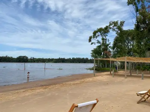 Lote venta con doble vista de agua- barrio nautico Albardon San Fernando seguridad playa BAR AMARRAS