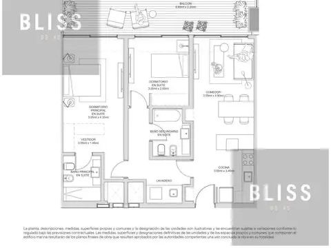 Departamento 3 ambientes con 3 baños