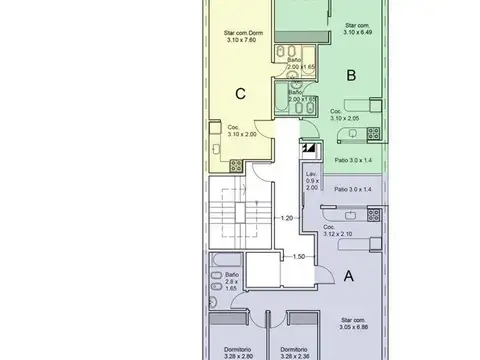 VENTA DEPTO 2 AMB. EN V. URQUIZA C/ BALCON Y PATIO