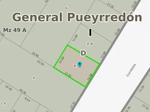 Terreno en Venta 11  mts Fondo