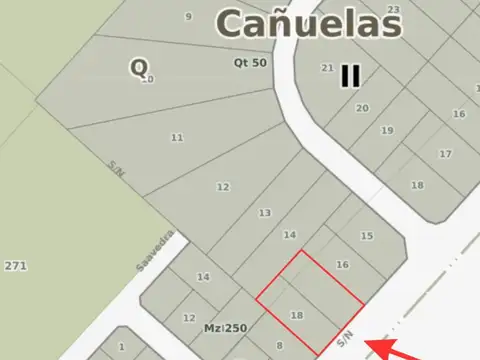 LOTE VENTA CAÑUELAS FRENTE A RUTA 205