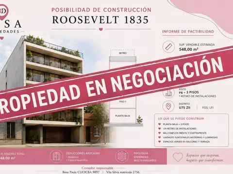 LOTE EN BELGRANO /548M2 VENDIBLES ESTIMADOS/ PB+3