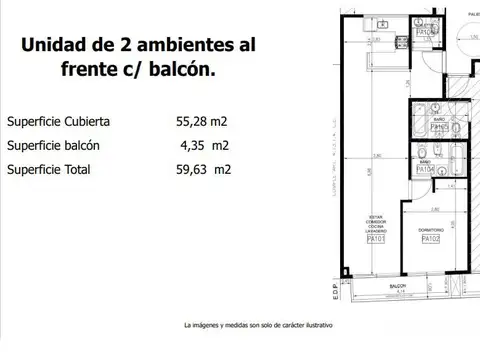 Departamento en Venta de 1 dormitorio