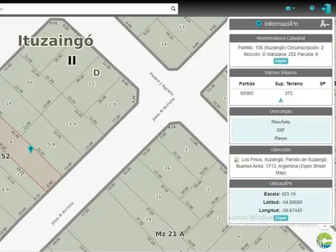 Lote en venta con salida a dos calles, en Ituzaingó.