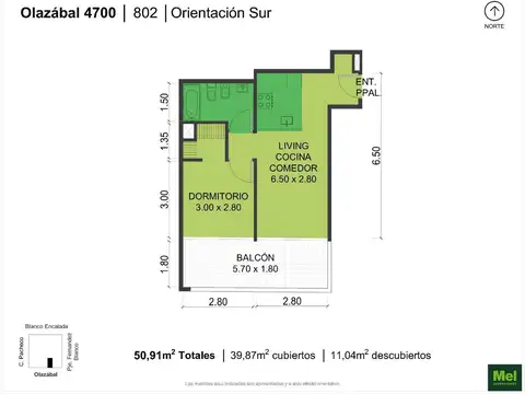 Olazabal 4700, Piso 8