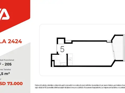 Departamento en Venta de Monoambiente